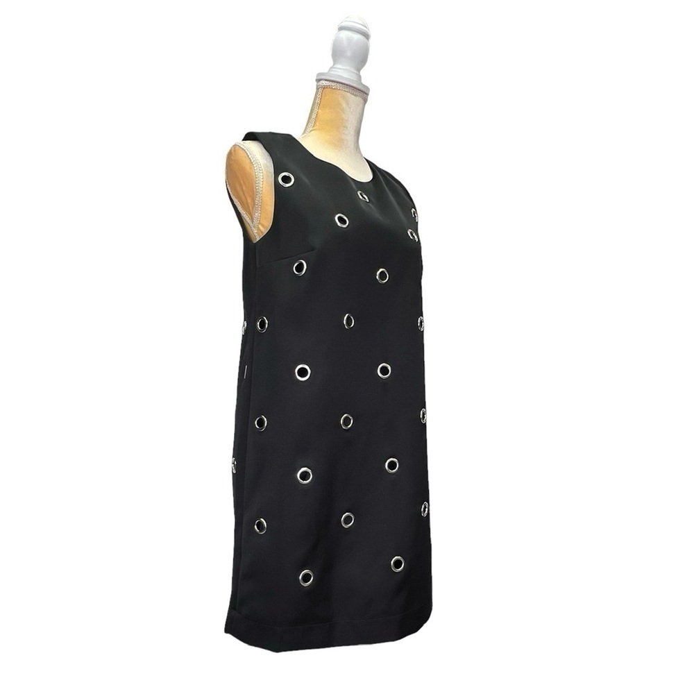 French Connection Black Midnight Satin Eyelet Tunic Dress Size 4 fcuk New NWT - Picture 3 of 11